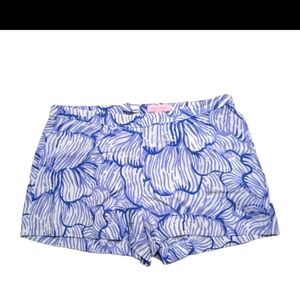 LILLY PULITZER Sonya House Of Nemo Shorts White Palm Tree Fronds